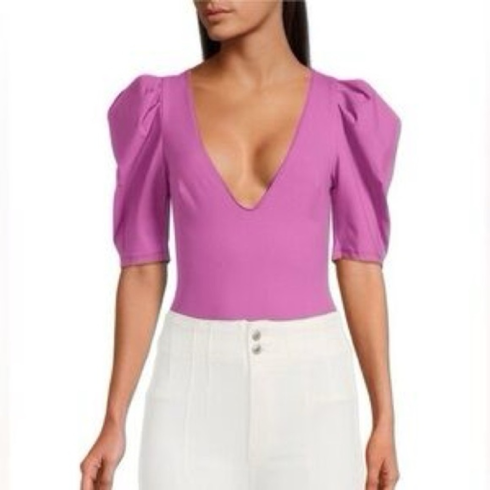 Free People Va Va Voop Bodysuit in Wildberry